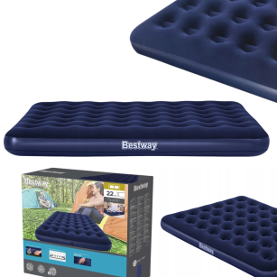 Dmuchany materac welurowy 2-osobowy łóżko 203x152x22cm BESTWAY
